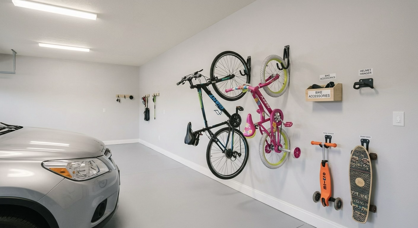Vertical Bike Storage Hooks